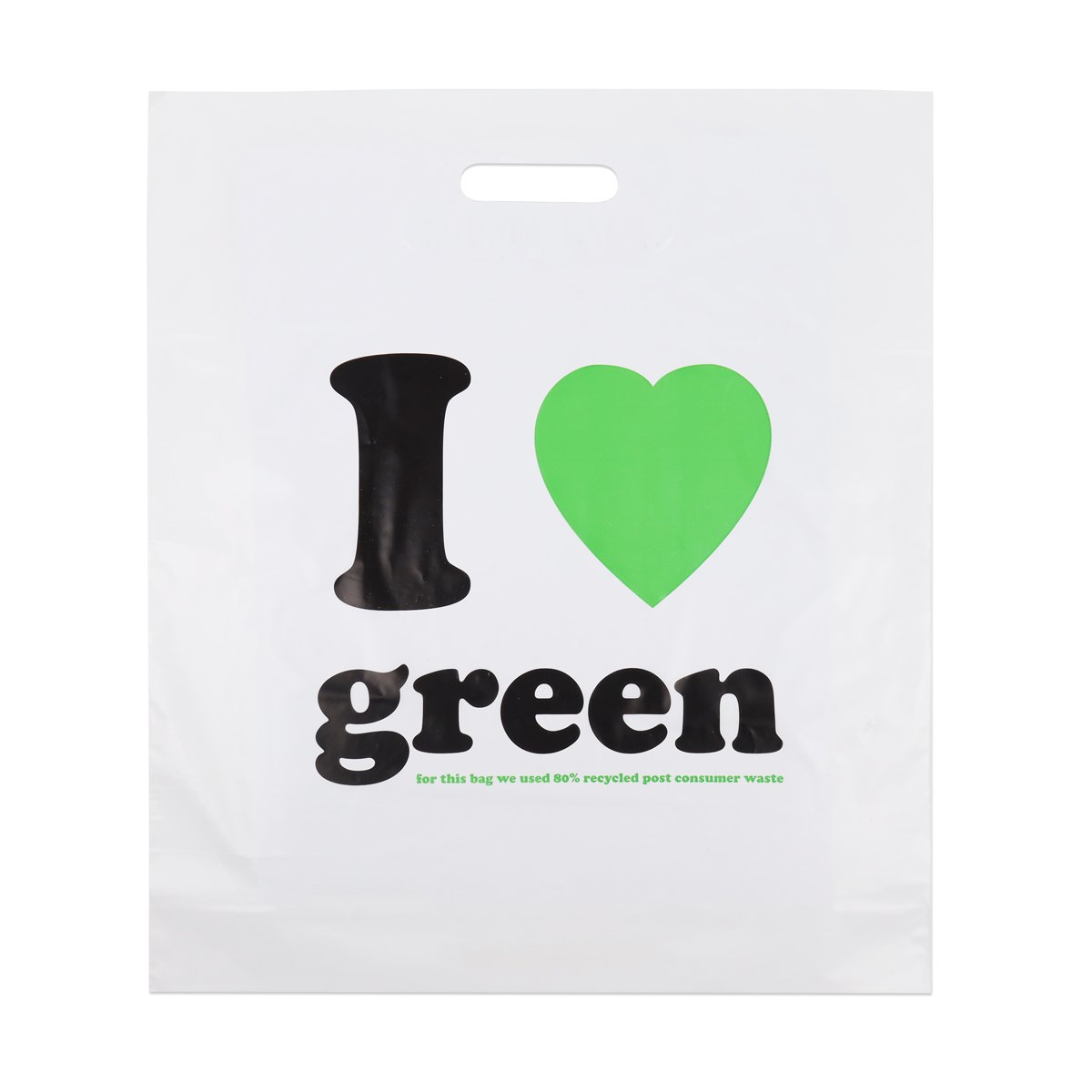 Gerecyclede budget plastic tassen - I love green