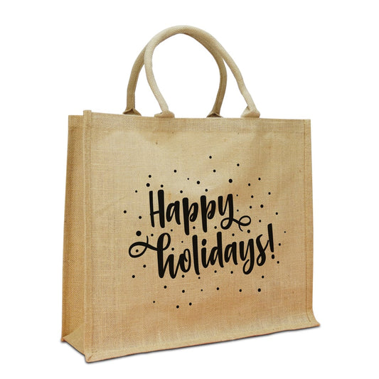 Jute kersttassen - Happy holidays!