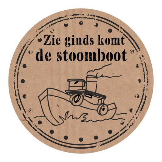 Etiketten - Zie ginds komt de stoomboot