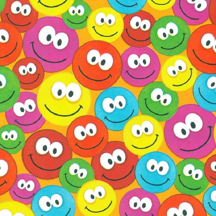 Gecoat inpakpapier - Smiley dessin